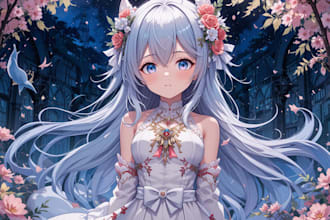 do digital art commission, fanart, oc, avatar in anime style