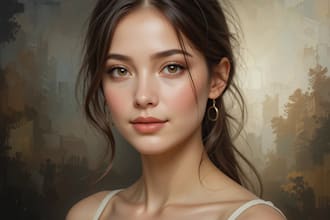 draw a digital oil painting portrait from your photo