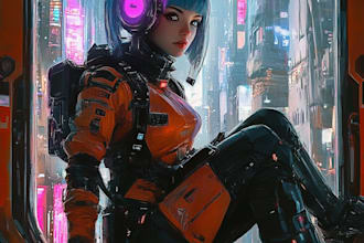 draw a sci fi character illustration or sci fi character