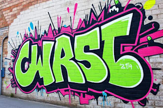 draw any graffiti mural wall art or banner