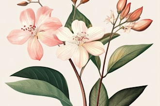 create a beautiful vintage botanical illustration poster