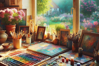 do a handmade acrylic and watercolor paintings