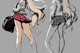 draw cool anime style art for you and your oc