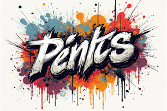 do custom hand drawn graffiti logo and illustration