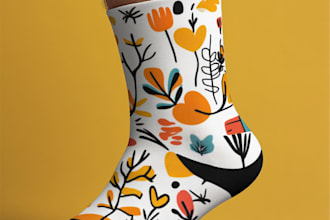 draw sublimation all type of unique socks design and pattern