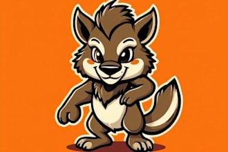 design animal cartoon logo, mascot or vintage illustration