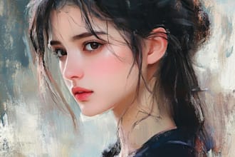make your a digital oil painting portrait art