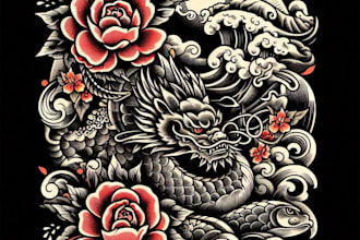 do a amazing traditional or old school tattoo style design