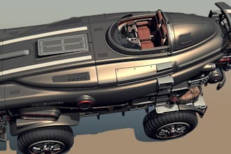 design concept car, custom rc truck model for printing,car engine model,game car