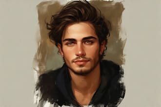 do realistic digital oil painting portrait