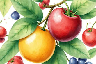illustrate fruit, plant, or anything in digital watercolor
