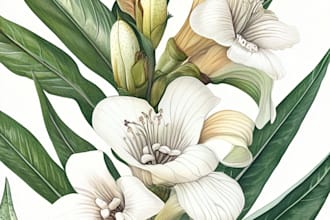 do illustration of stunning botanicals, floral and fruits
