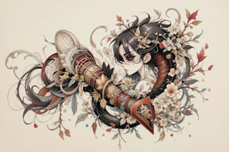 make a detailed art japanese style tattoos for you