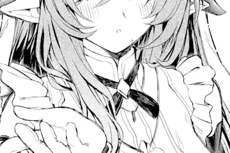 draw your idea into manga style anime art for personal use only