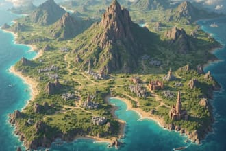 draw a custom map for fantasy, scifi, book or boardgame