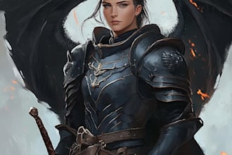 design realistic fantasy dnd character illustration