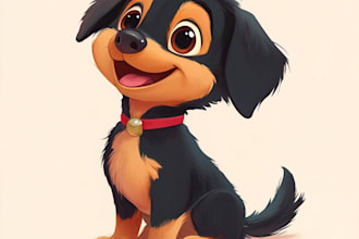 custom disney pet portrait , disney dog , disney cat
