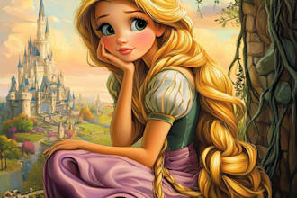 turn your portrait into a disney style cartoon illustration