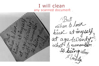 clean up any old scanned documents and change the background