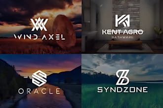 design minimalist flat logo with initial letters and names