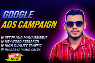 setup and manage your google ads, adwords, PPC campaign for search, display,pmax