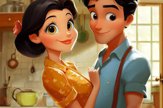 draw portrait in disney cartoon