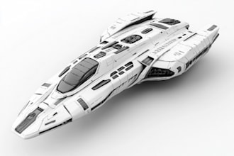 draw sci fi art, spaceship and illustration for you