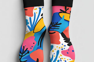 design custom art and patterned socks for you