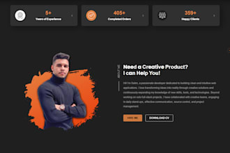 a personal portfolio website using my custom template