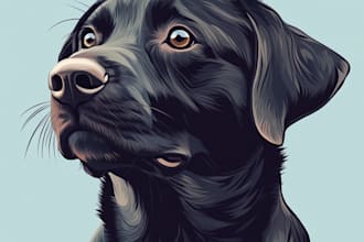 create a soulful vector pet portrait