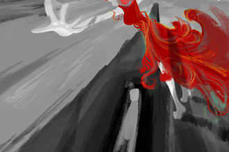 draw illustration and concept art at stylized or semirealistic style