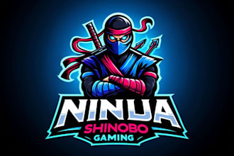 design a custom ninja shinobi gaming mascot logo for your brand