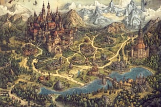 draw vector map fantasy map 2d isometric map