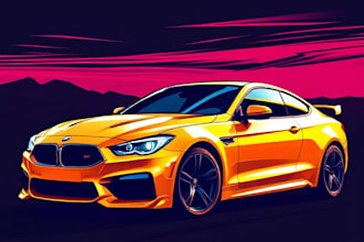 draw amazing vector illustration of your car or any vehicle