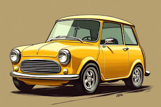 draw realistic watercolor portrait style car, bike vehicle