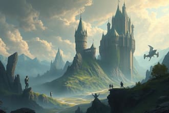 draw amazing environment concept art and fantasy landscape