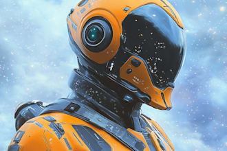 make a sci fi character illustration or sci fi character