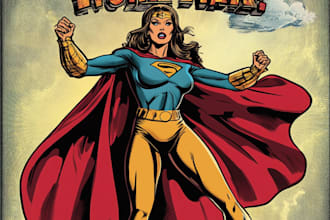 illustrate a superhero pop art portraits