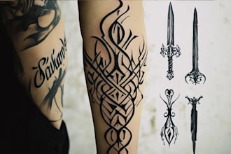 create lettering, script, calligraphy tattoo designs
