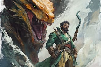 draw fantasy dnd character illustration