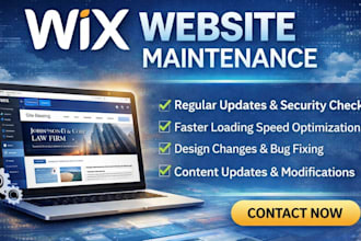 do website maintenance upgrade or modification in wix website in 24 hours