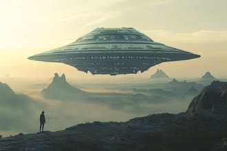 do unique sci fi character and sci fi art