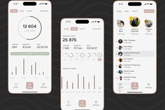 develop calories counter app, calories tracker app, yoga app, step counter app
