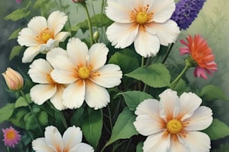 craft a beautiful botanical or floral illustration