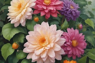 do a botanical illustrations of flowers, plants and fruits