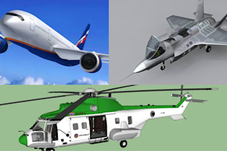 do 3d realistic airport interior, airplane way out, airplane park and aircraft