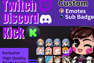 create custom emotes or sub badges for twitch, kick, discord