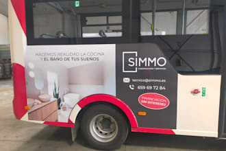 design large format graphics for buses, cabins, trucks and more