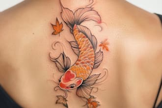 microrealistic linework and geometric style tattoo design