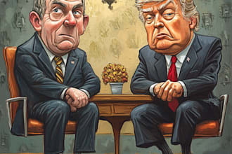 illustrate a political cartoon character or illustration